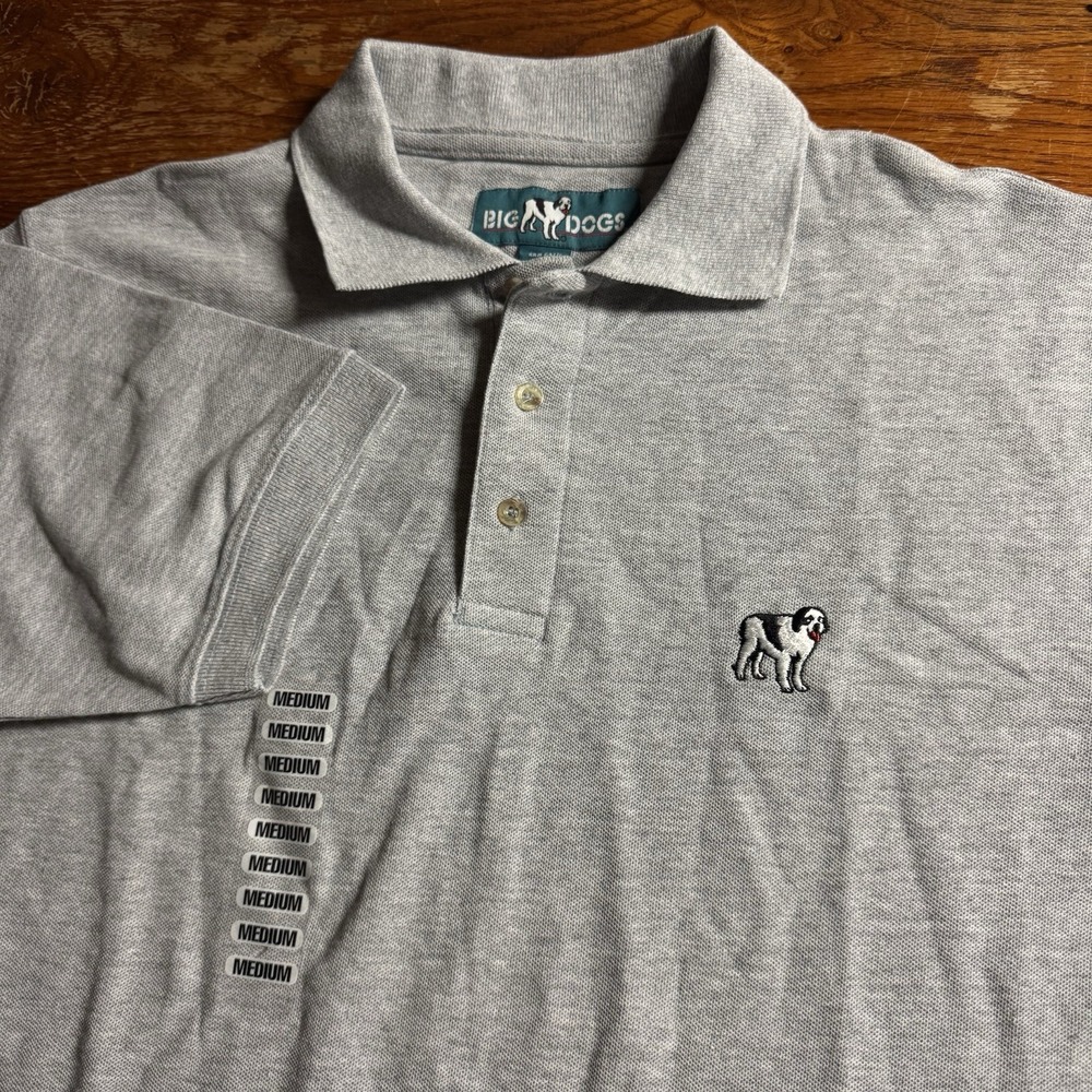 Big Dog Gray Short‎ Sleeve Polo Size Medium NWT